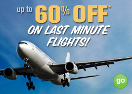 up to 60% off on last minute flights! - GO