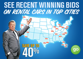 see recent winning bids on rental cars in top cities GO