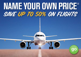 name your own price save up to 50% on flights GO
