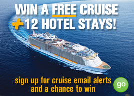win a free cruise + 12 hotel stays! sign up for cruise email alerts and a chance to win - GO
