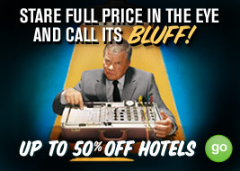 stare full price in the eye and call it's bluff! up to 50% off hotels - go