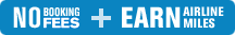 no booking fees plus earn airline miles