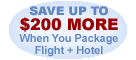 Sparen maximaal 200 dollars meer wanneer u vlucht + hotel verpakt