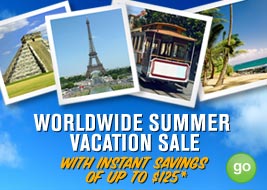 worldwide summer vacation sale with instant savings of up to $125* - go