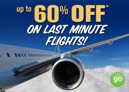 up to 60% off on last minute flights - GO
