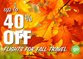 up to 40% off flights for fall travel - GO