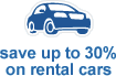 save up to 30% on rental cars