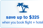 save up to $325 when you book flight + hotel