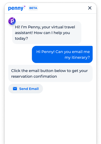 Email itinerary
